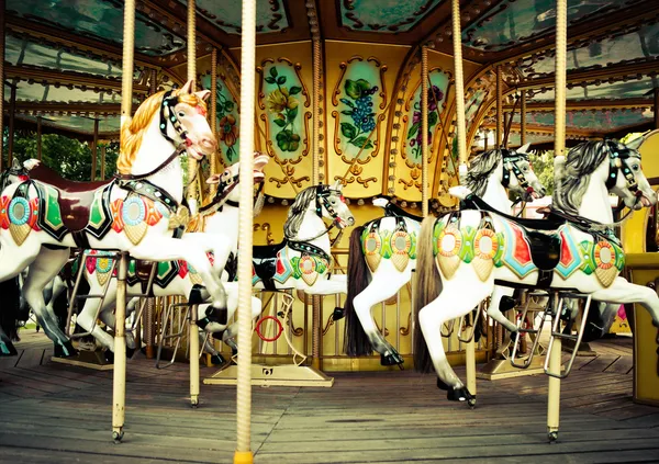 Horses on a carnival Merry Go Round