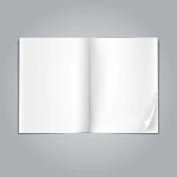 Open blank magazine pages on grey