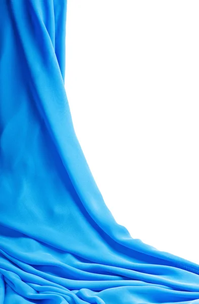 Blue fabric on a white background