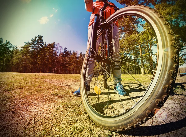 Mountain Bike and blue sky background