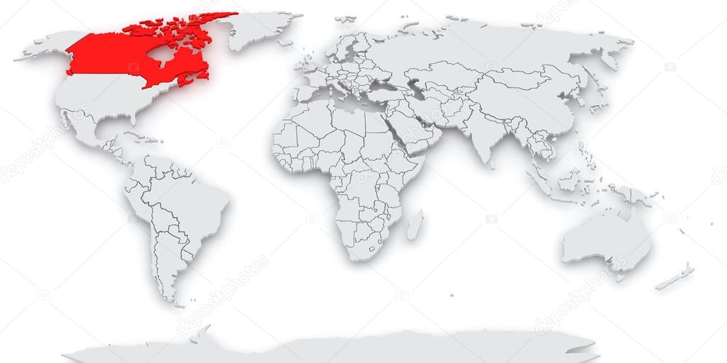 Mapa świata. Kanada — Zdjęcie stockowe © Tatiana53 #39480755