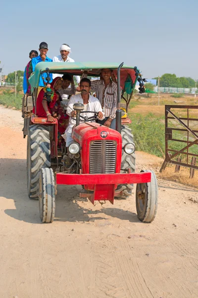 Country travel by tractor, India
