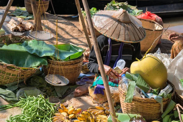 Burmese traditional open market with vegetable