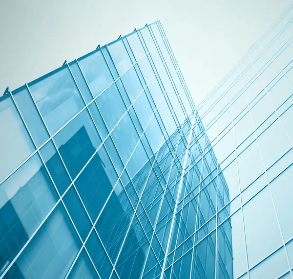 Abstract glass skyscrapers at night