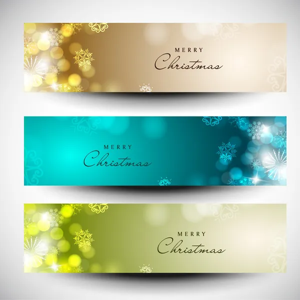 Merry Christmas website banner set decorated with snowflakes and — Stock Vector #13245922