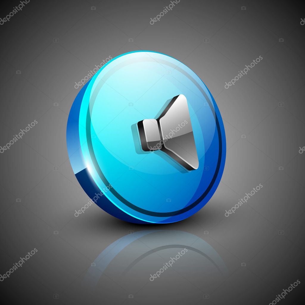 Sound Web Vector Glossy Icon Glossy 3d Web 2 0 Sound Symbol Icon Set Eps 10 Stock
