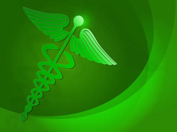 Abstract medical background with 3D caduceus medical symbol. EPS