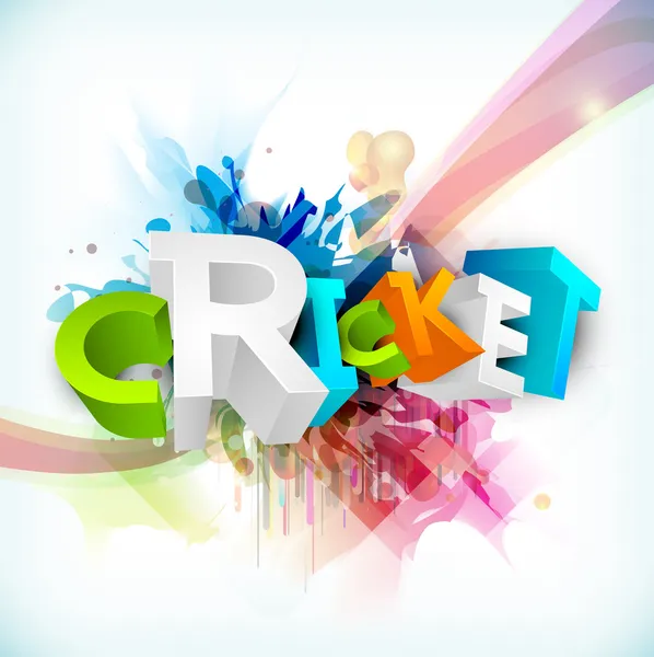 Colorful text Cricket on abstract background.