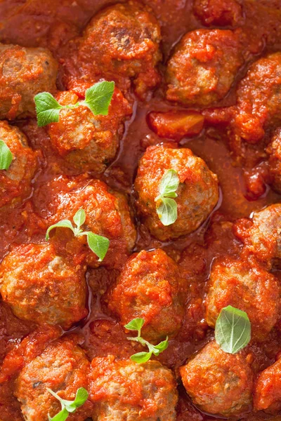Meatballs with tomato sauce closeup