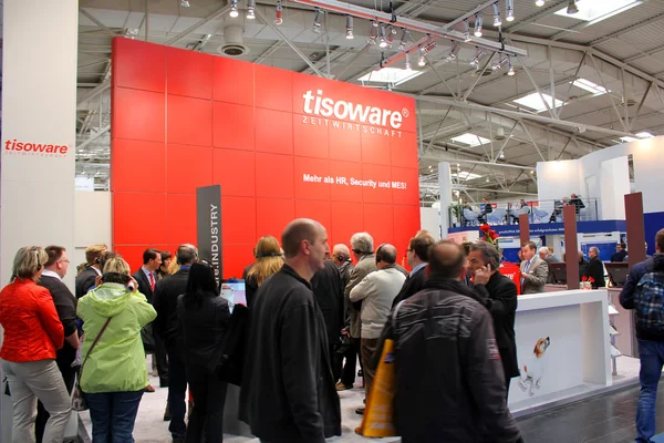 HANNOVER, GERMANY - MARCH 13: The stand of Tisoware on March 13, 2014 at CEBIT computer expo, Hannover, Germany. CeBIT is the world\'s largest computer expo