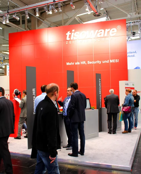 HANNOVER, GERMANY - MARCH 13: The stand of Tisoware on March 13, 2014 at CEBIT computer expo, Hannover, Germany. CeBIT is the world\'s largest computer expo