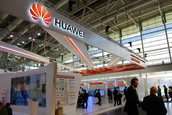 HANNOVER, GERMANY - MARCH 13: The Stand of Huawei on March 13, 2014 at CEBIT computer expo, Hannover, Germany. CeBIT is the world\'s largest computer expo