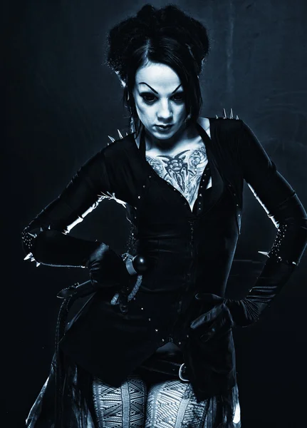 Beautiful goth girl in artistic photo