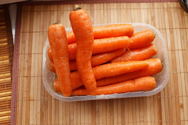 Carrots in the plastic box