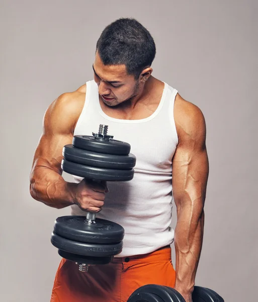 Man with dumbbells