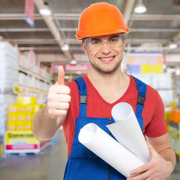 Professional worker with thumbs up
