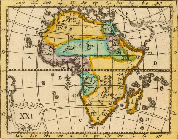 Antique map of Africa.