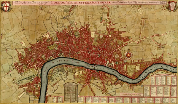 Antique map of London, Southwark asnd Westminster,