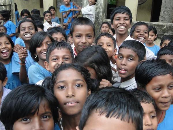 Curious Indian school children