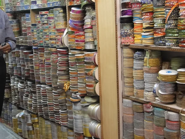 Crowded shelves of a bangle shop