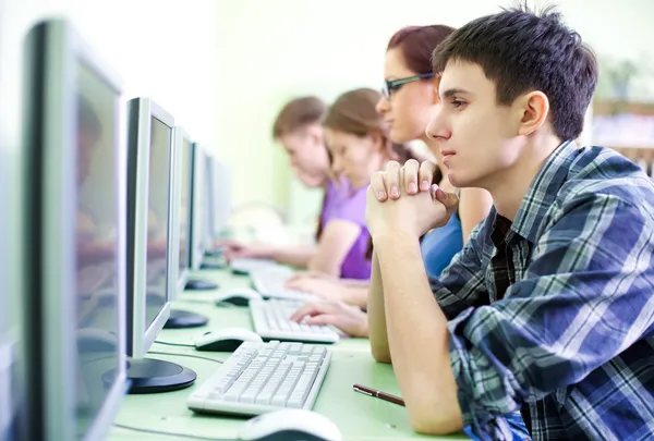 Teens in internet-cafe
