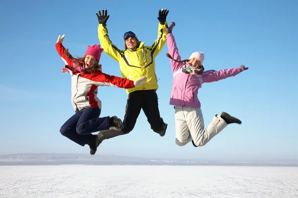 Friends on winter resort