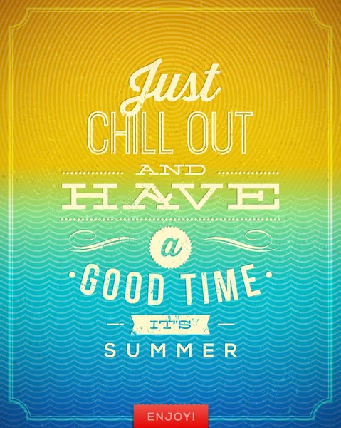 Vector vintage poster with summer vacation quote