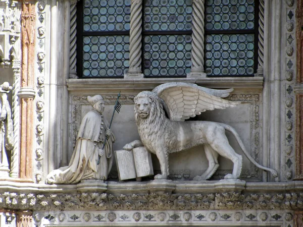 Lion of Saint Mark at Patriarchal Cathedral Basilica of Saint Mark in Venice (Italy)