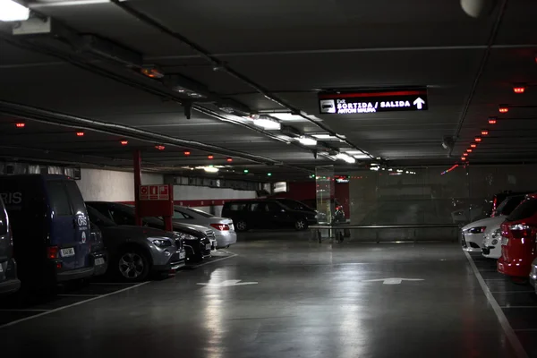 Interior of a covered vehicle parking lot