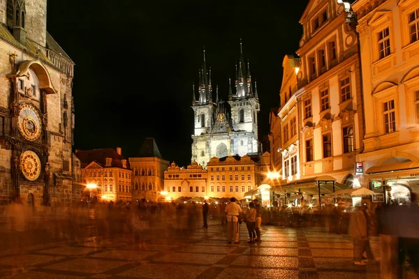 Prague city center at night.