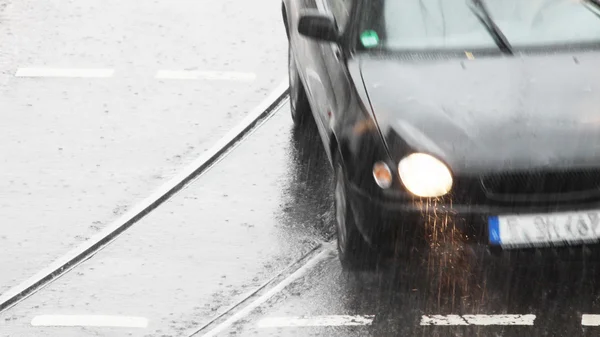 Car in the rain