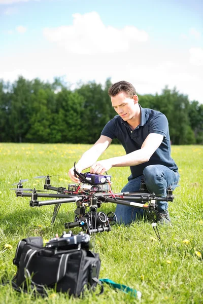 Engineer Fixing UAV Drone