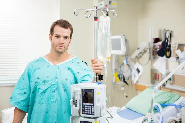 Patient Holding Stand With Machine And Drip Bag