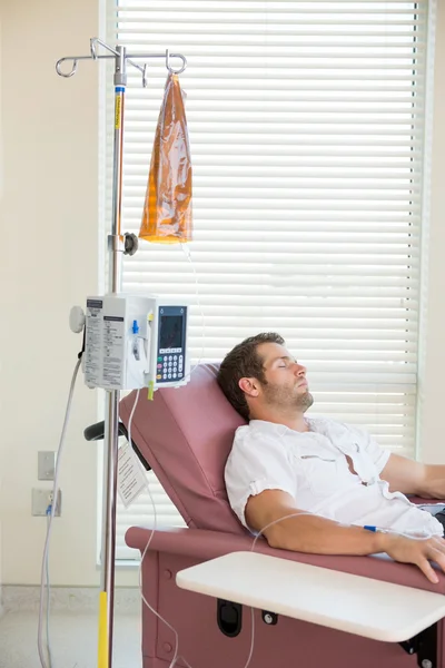 Patient Sleeping While Receiving Chemotherapy