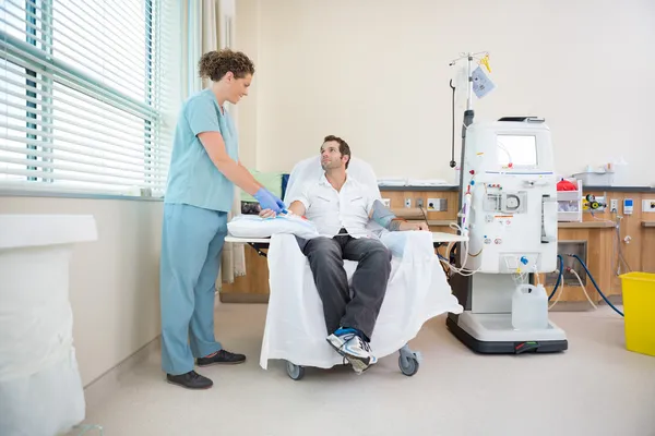 Nurse and Patient on Renal Ward