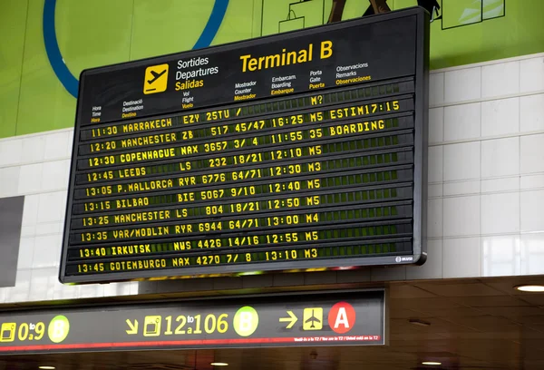 Barcelona international airport departures board