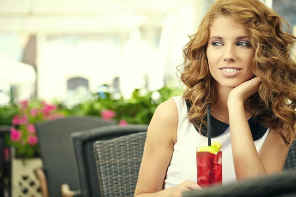 Charming woman in a restaurant