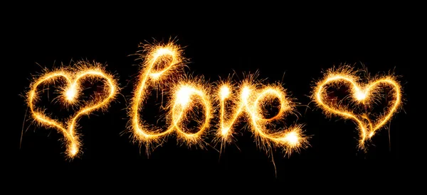 Valentines Day - Love made a sparkler on black