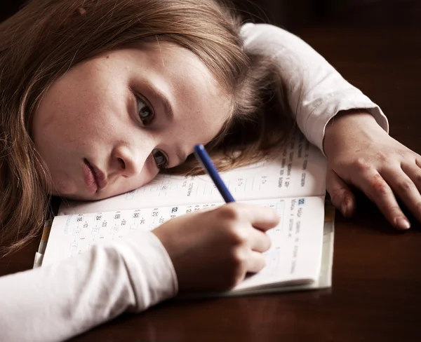 Girl doing homework