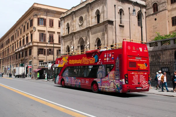 Tourist bus on street of Palermo