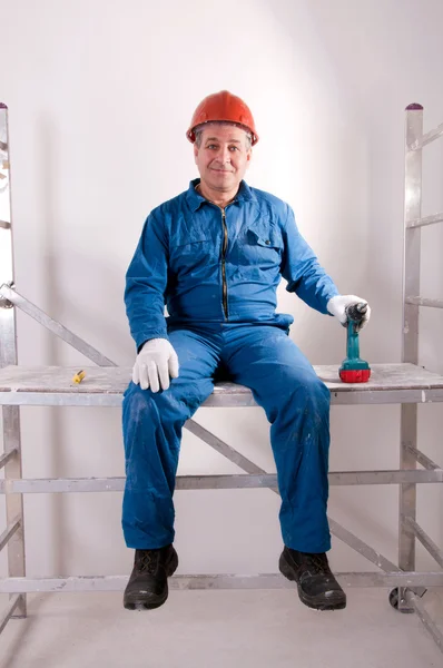 An electrician working