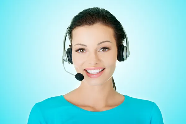 Beautiful young call-center assistant