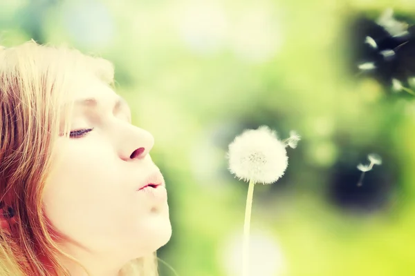 The blonde with a dandelion