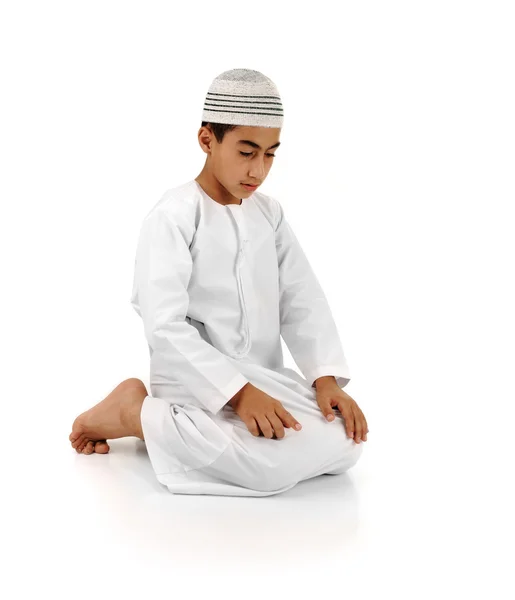 Islamic pray explanation full serie. Arabic child showing complete Muslim movements while praying, salat. Please look for another 15 photos in my portfolio.