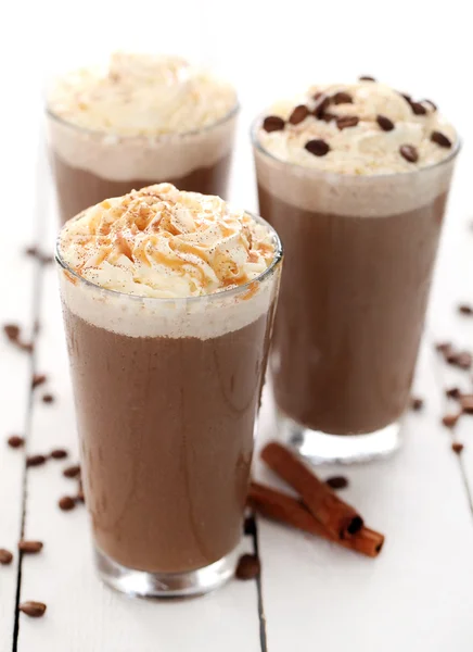 Ice coffee with whipped cream