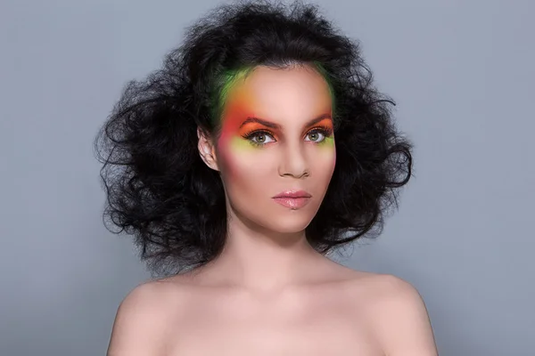 Woman with colored make-up