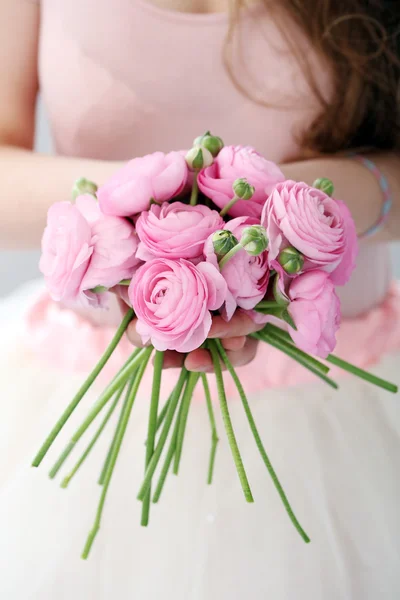 Young girl with flowers