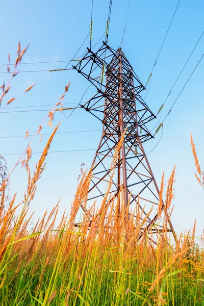 High voltage line and blue sky