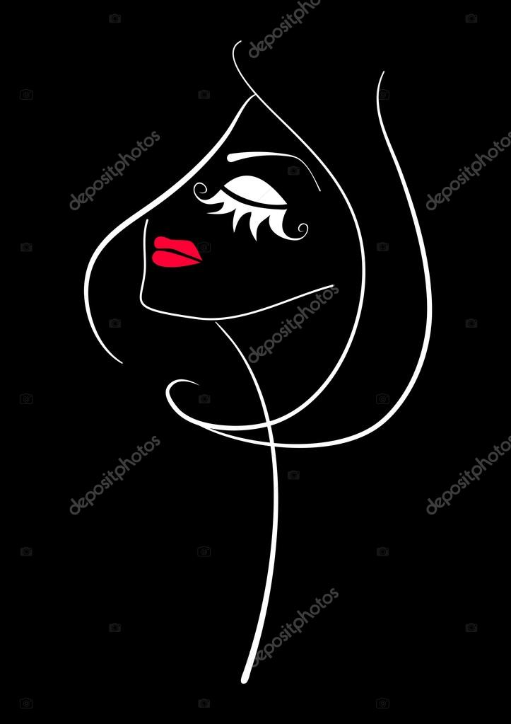 Fashion Makeup Abstract Beautiful Woman Face Silhouette Stok Fashion Makeup Abstract Beautiful Woman Face Silhouette Stok