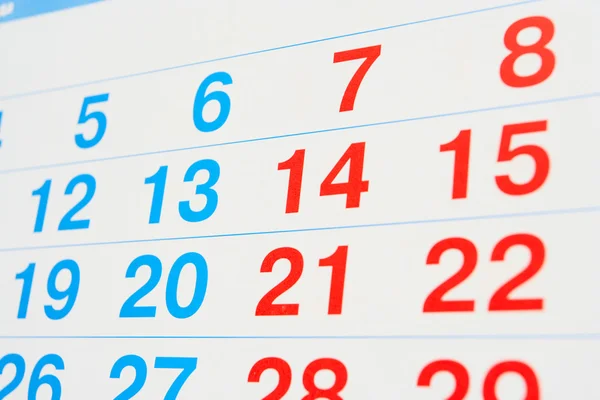Calendar numbers